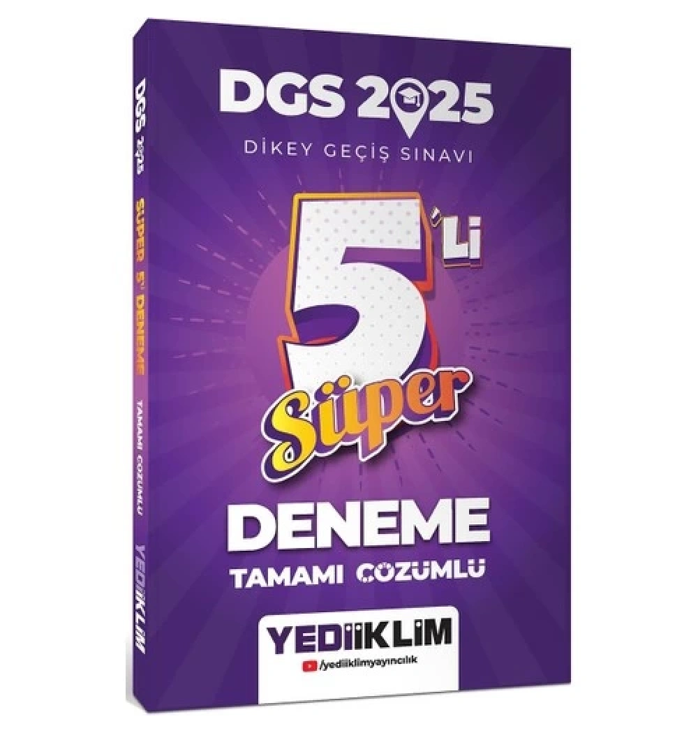 2025 Dgs Siper 5 Çözümlü Deneme  Yediiklim