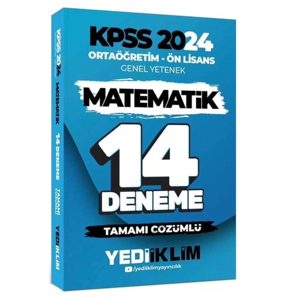 Kpss 2024 Ortaöğretim Önlisans Matematik 14 Deneme  Yediiklim