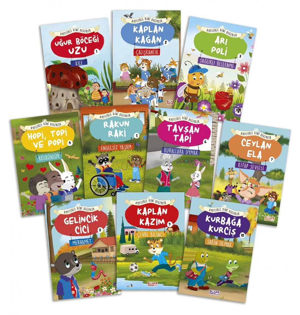 Ayetlerle Dini Değerler 10 Kitap Set Mini Boy Gülce Çocuk