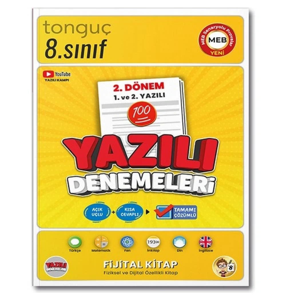 Tonguç 8.Sınıf 2.Dönem Yazılı Denemeleri Fijital Kitap