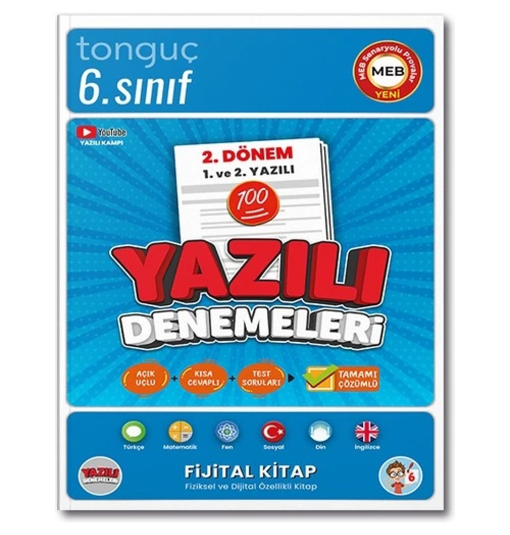 Tonguç 6.Sınıf 2.Dönem Yazılı Denemeleri Fijital Kitap