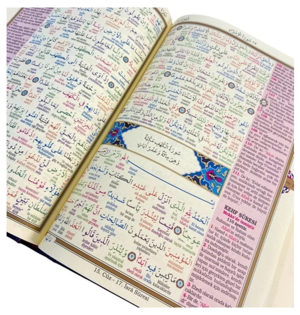 Merve Orta Boy 5 Li Kuranı Kerim Satırarası Kelime Meal+Türkçe Okunuşlu