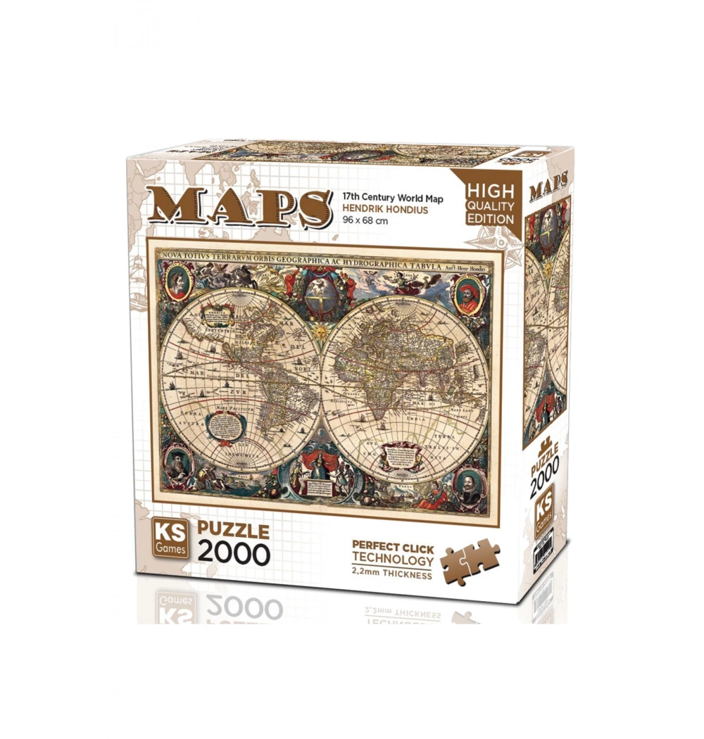 Ks Games Puzzle 2000 17Th Century World Map