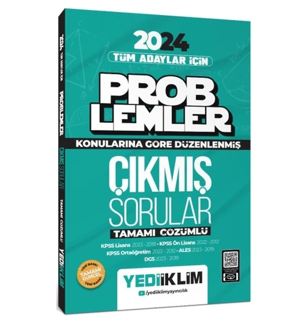 2024 Tüm Adaylar Problemler Konularına Göre Çıkmış Sorular  Yediiklim