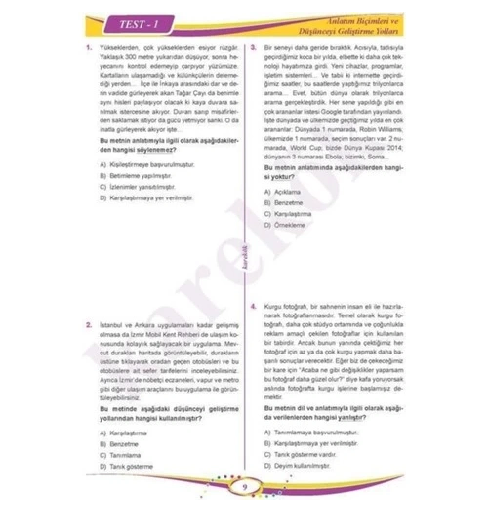Karekök 8.Sınıf Paragraf Soru Bankası