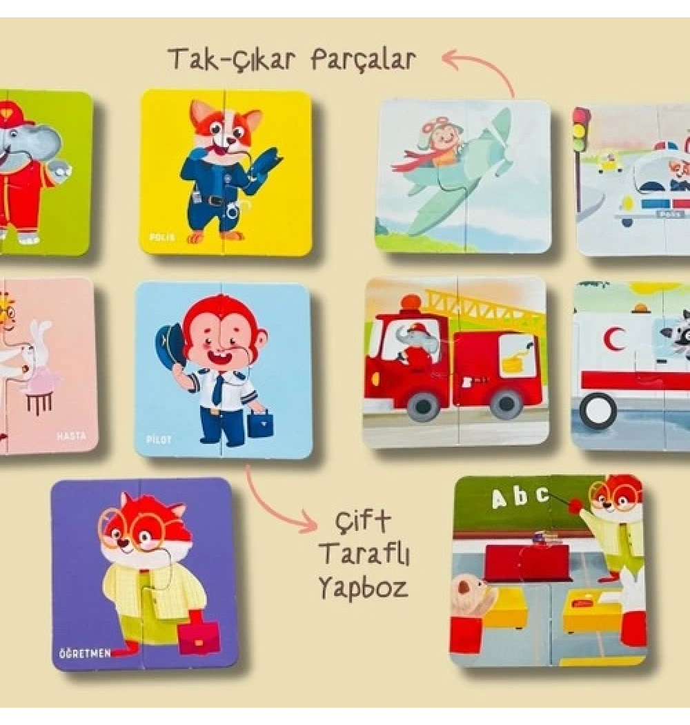 İyi Ki Varsın Meslekler Yapbozlu Kitap Bikutu Oyun