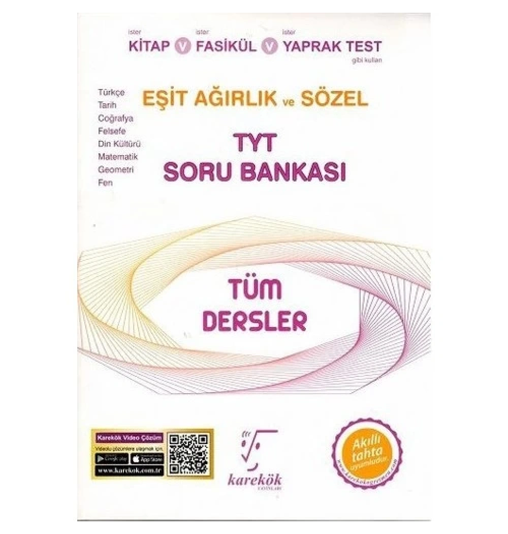 Karekök Tyt Eşit Ağırlık Sözel Tüm Dersler Soru Bankası