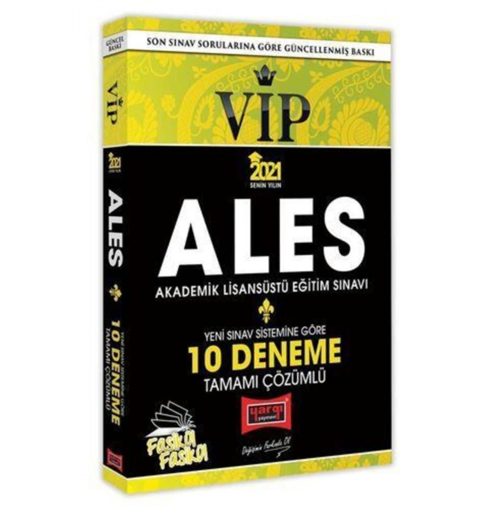 2021 Ales 2021 Vip Yeni Sınav Sistemine Göre  Fasikülçözümlü 10 Deneme Yargı