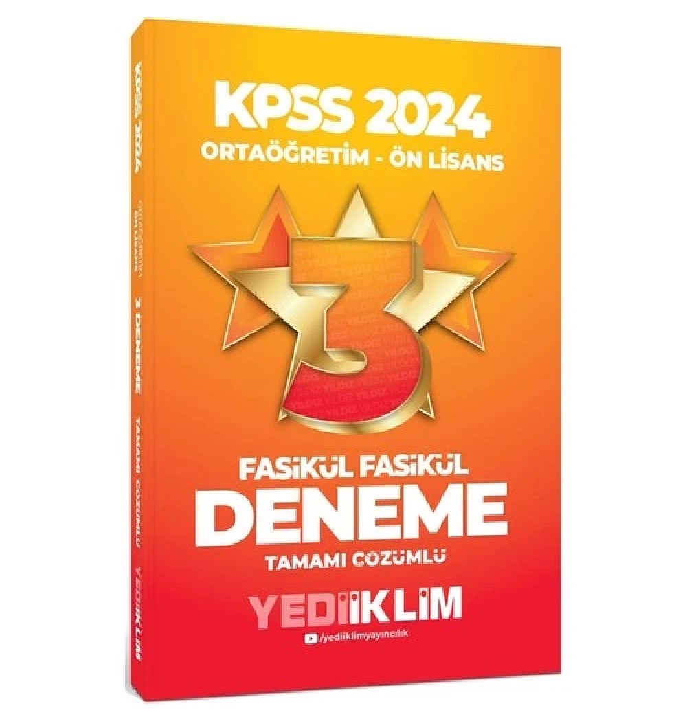 Kpss 2024 Ortaöğretim Önlisans 3 Fasikül Deneme Çözümlü  Yediiklim