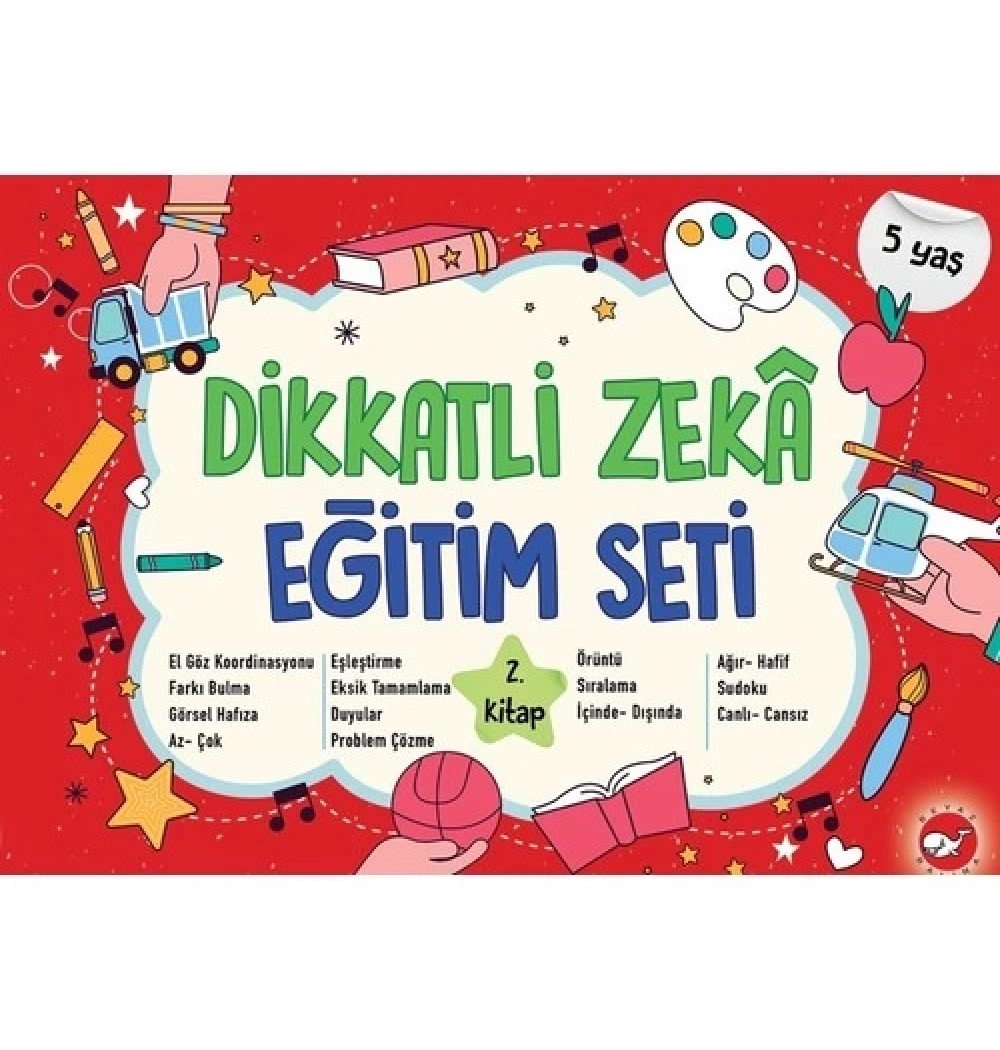 Dikkatli Zeka Eğitim Seti 5 Yaş  2.Kitap  Beyaz Balina
