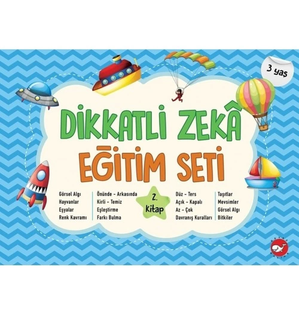 Dikkatli Zeka Eğitim Seti 2.Kitap 3 Yaş  Beyaz Balina