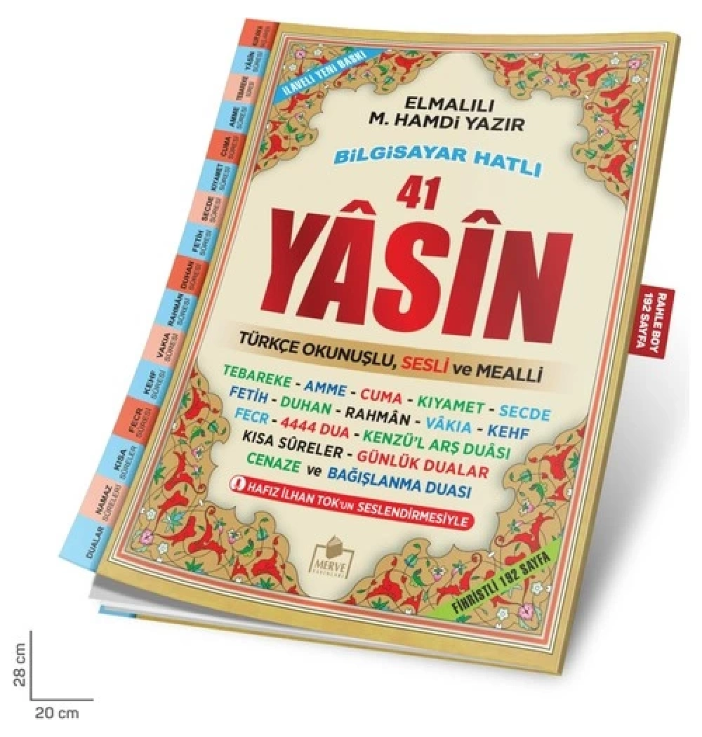 41 Yasin Türkçe Okunuş Sesli Meal 033 Fihristli Rahle B.192 Sf Merve