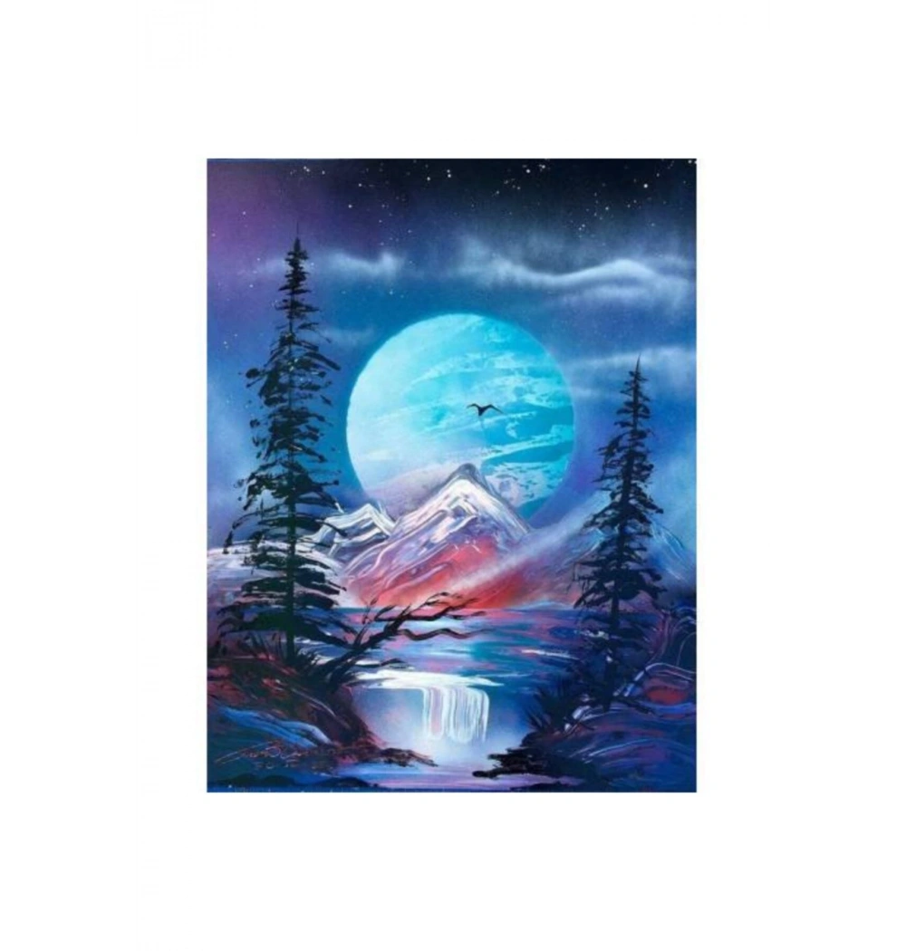 Sayılarla Boyama Seti 30X40 Cm Tuval Dolunay