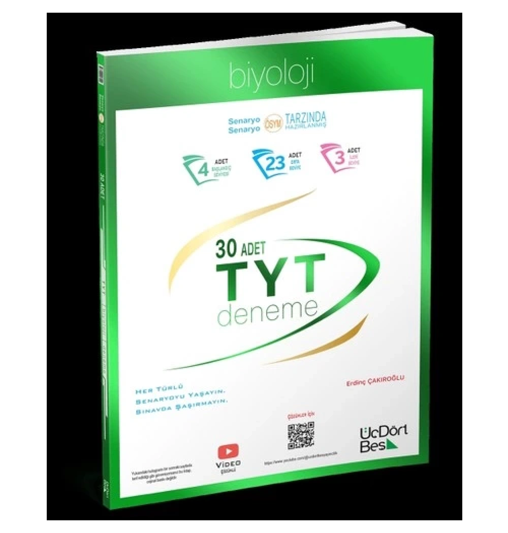 Tyt Biyoloji 30 Deneme Üçdörtbeş Yayın