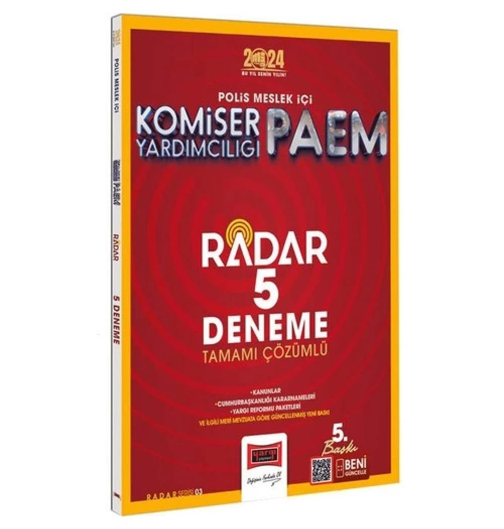 Yargı 2024 Komiser Yardımcılığı Radar 5 Deneme Çözümlü