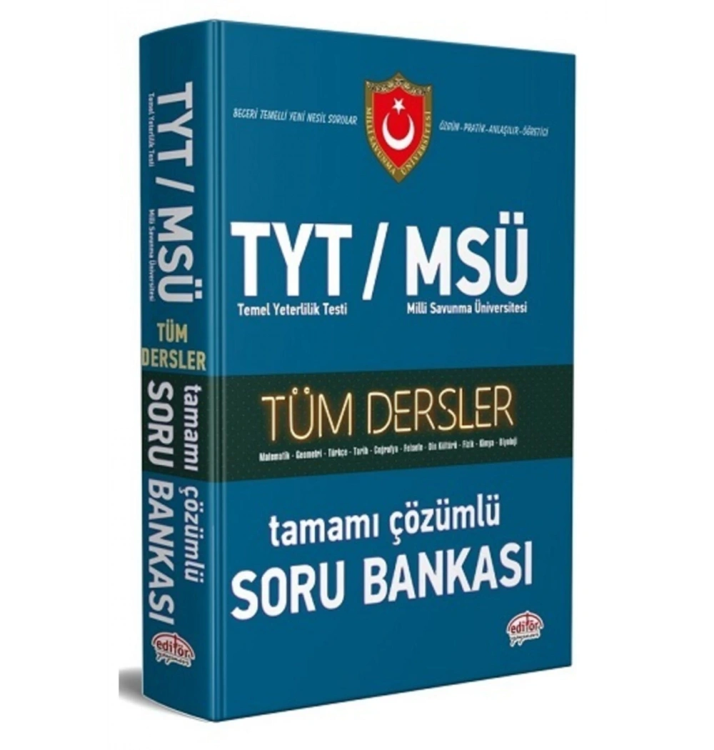 Tyt Milli Savunma Üniv. Msü Tüm Dersler Çözümlü Soru Bankası Editör