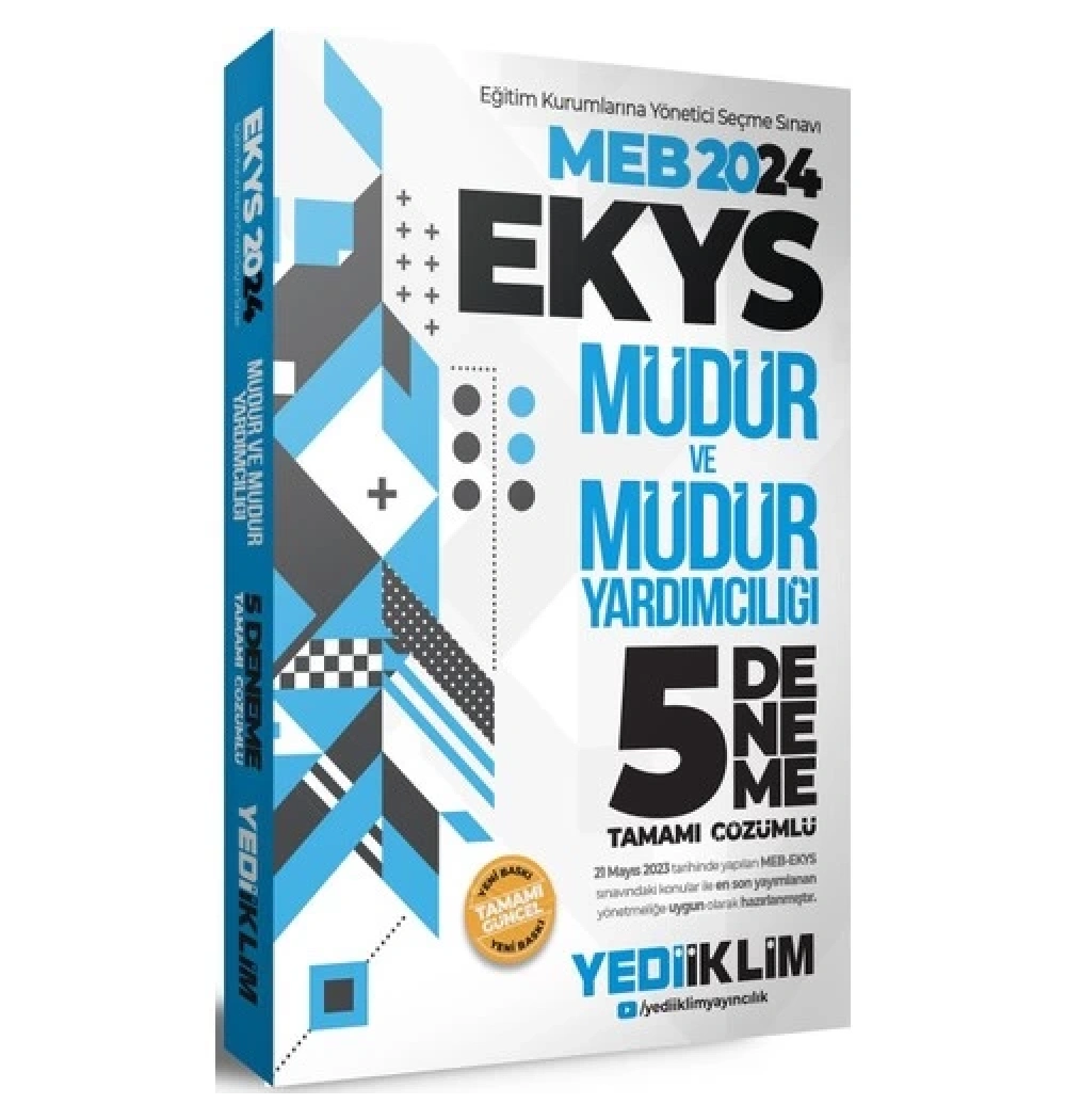 Meb 2024 Ekys Müdür Ve Müdür Yardımcılığı 5 Çözümlü Deneme  Yediiklim
