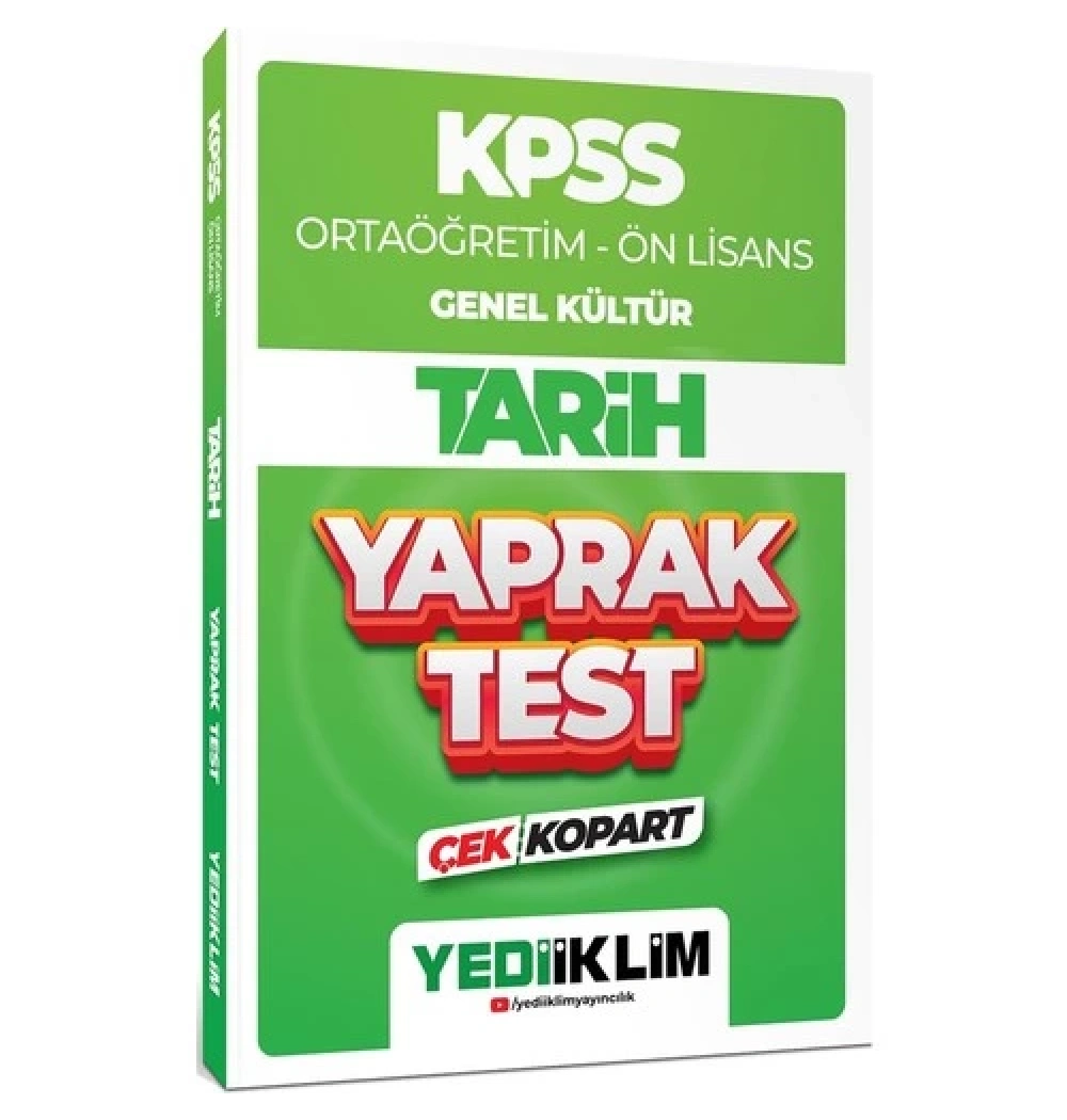 Kpss Ortaöğretim Önlisans Gk Tarih Yaprak Test  Yediiklim