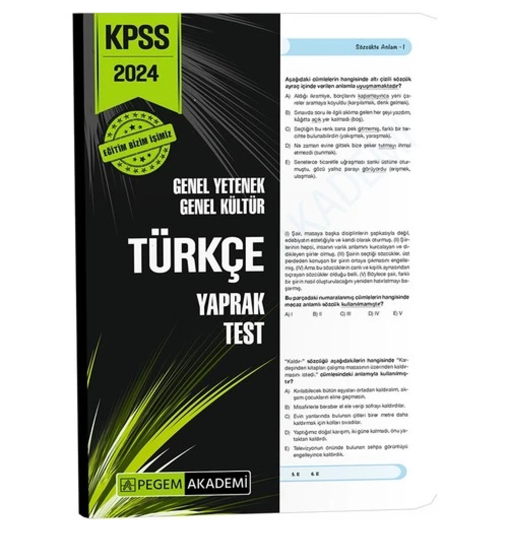 Pegem 2024 Kpss Gy Gk Türkçe Yaprak Test