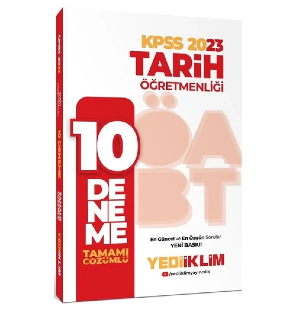 Kpss 2023 Tarih Öğretmenliği 10 Çözümlü Deneme  Yediiklim
