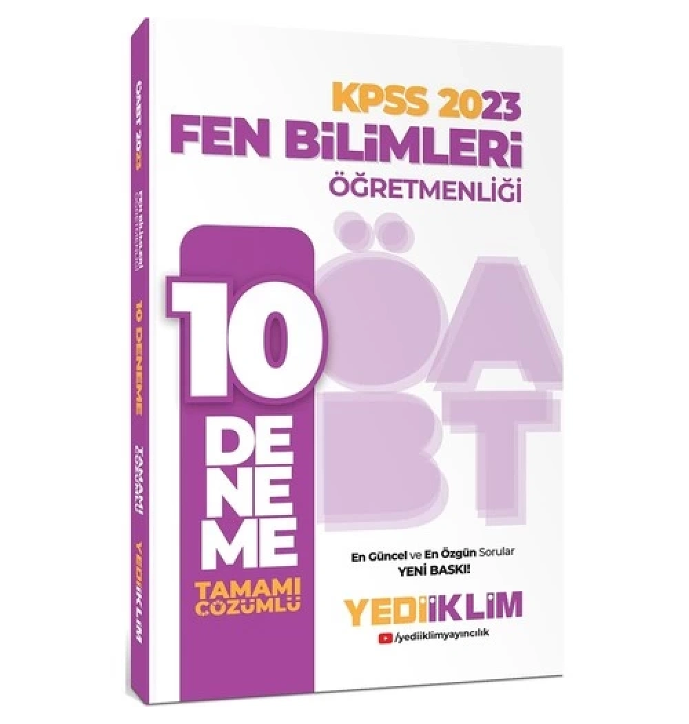 Kpss 2023 Fen Bilimleri Öğretmenliği 10 Çözümlü Deneme  Yediiklim