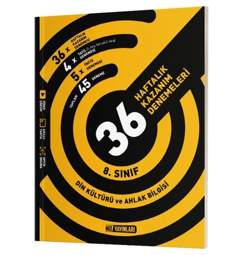Hız 8.Sınıf Din Kültürü 36 Haftalık Kazanım Denemeleri