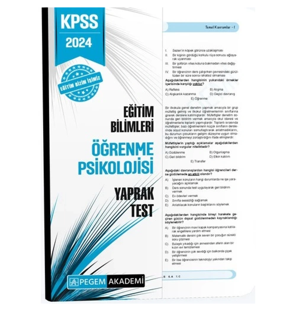 Pegem 2024 Kpss Öğrenme Psikolojisi Yaprak Test