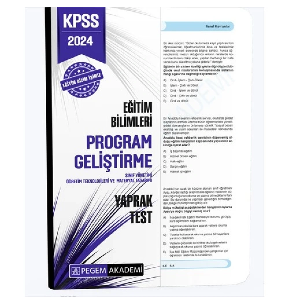 Pegem 2024 Kpss Eğitim Bilimleri Program Geliştirme Yaprak Test