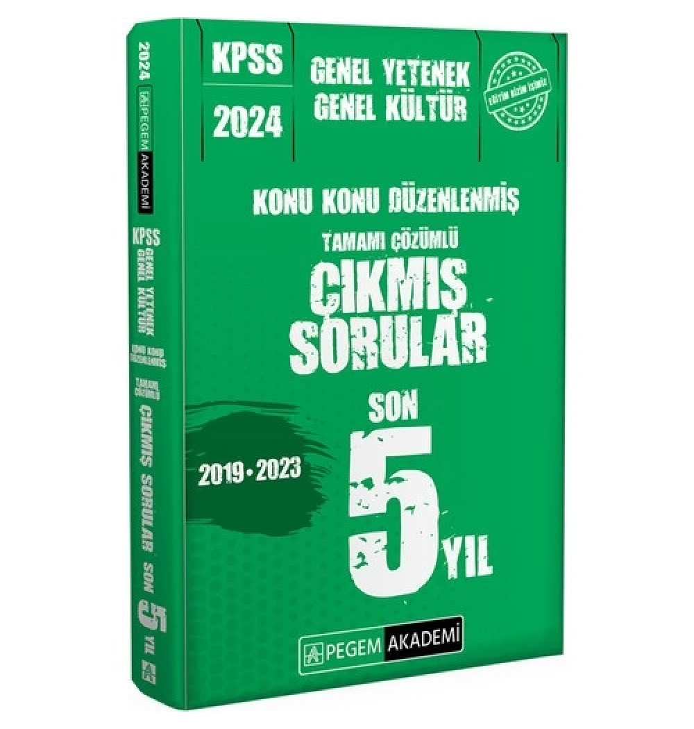 Pegem 2024 Gy Gk 2019-2023 Son 5 Yıl Çıkmış Sorular