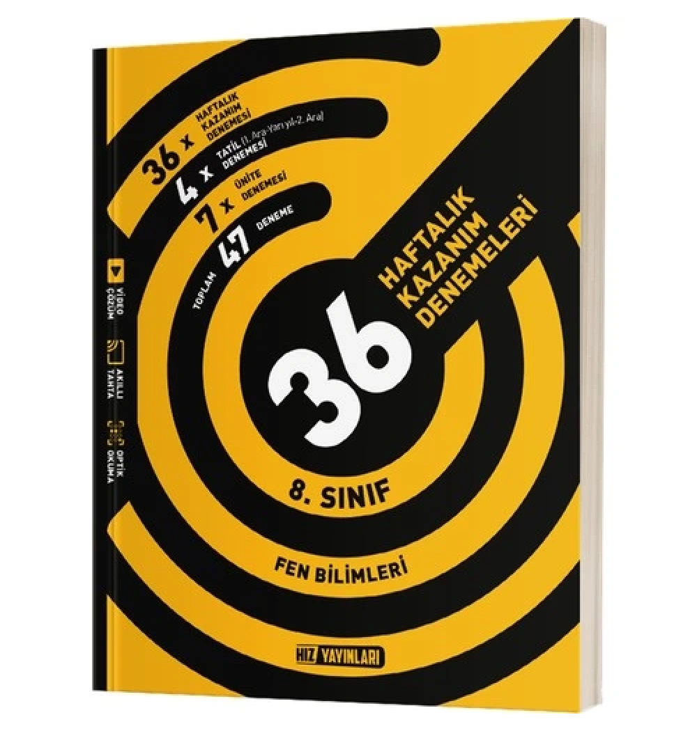 Hız 8.Sınıf Fen Bilimleri 36 Haftalık Kazanım Denemeleri