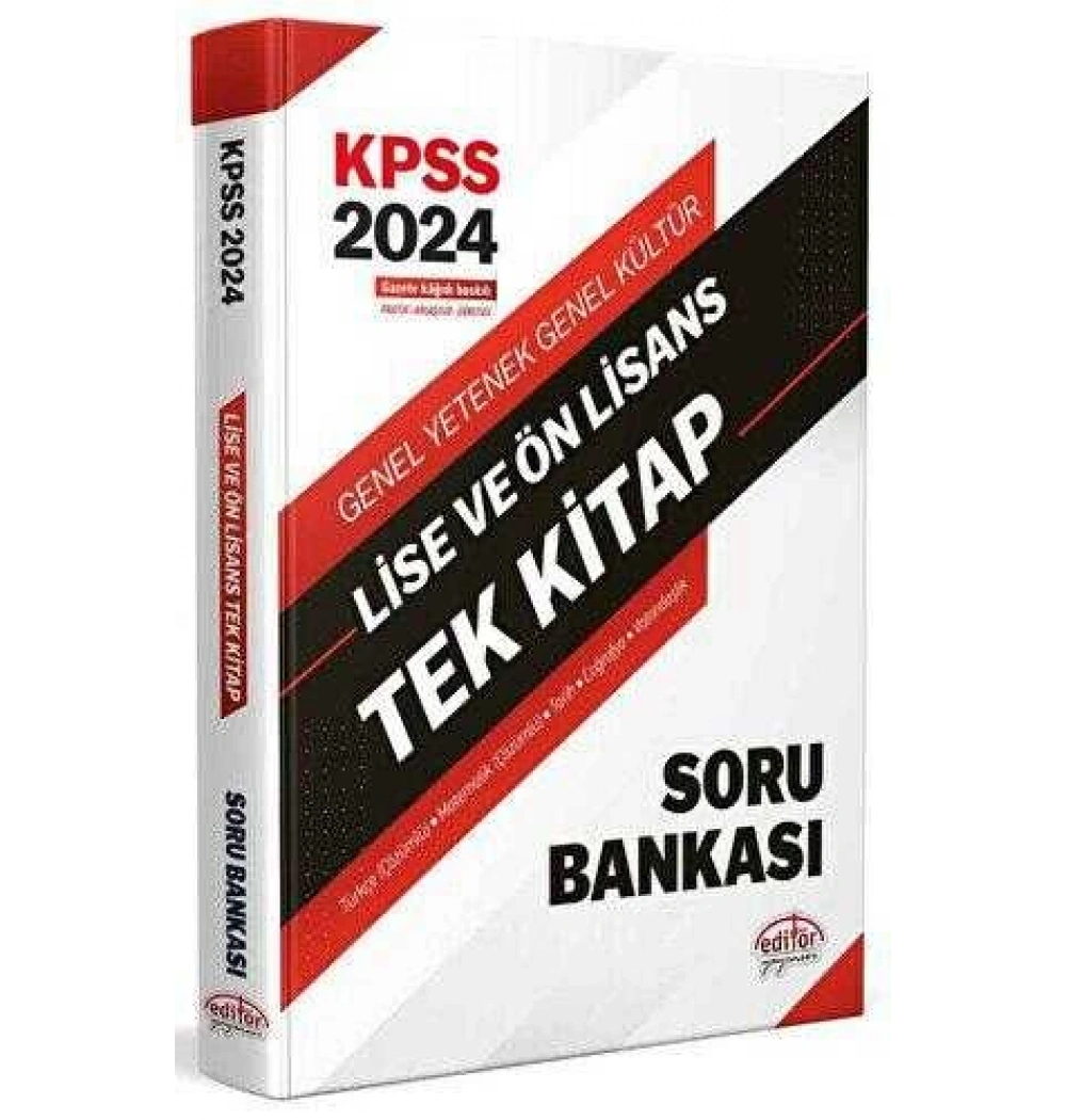Editör 2024 Kpss Lise Önlisans Tek Kitap Soru Bankası