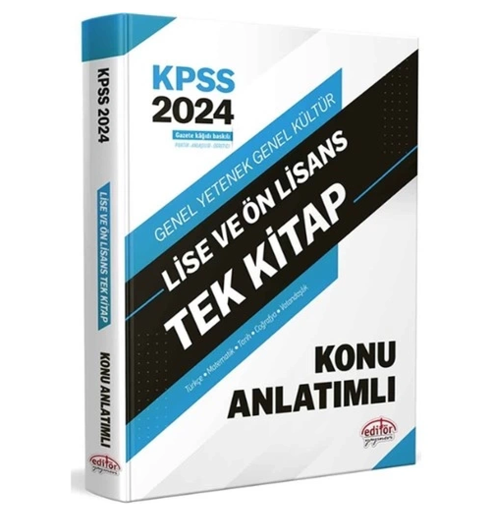 Editör 2024 Kpss Lise Önlisans Tek Kitap Konu Anlatımlı