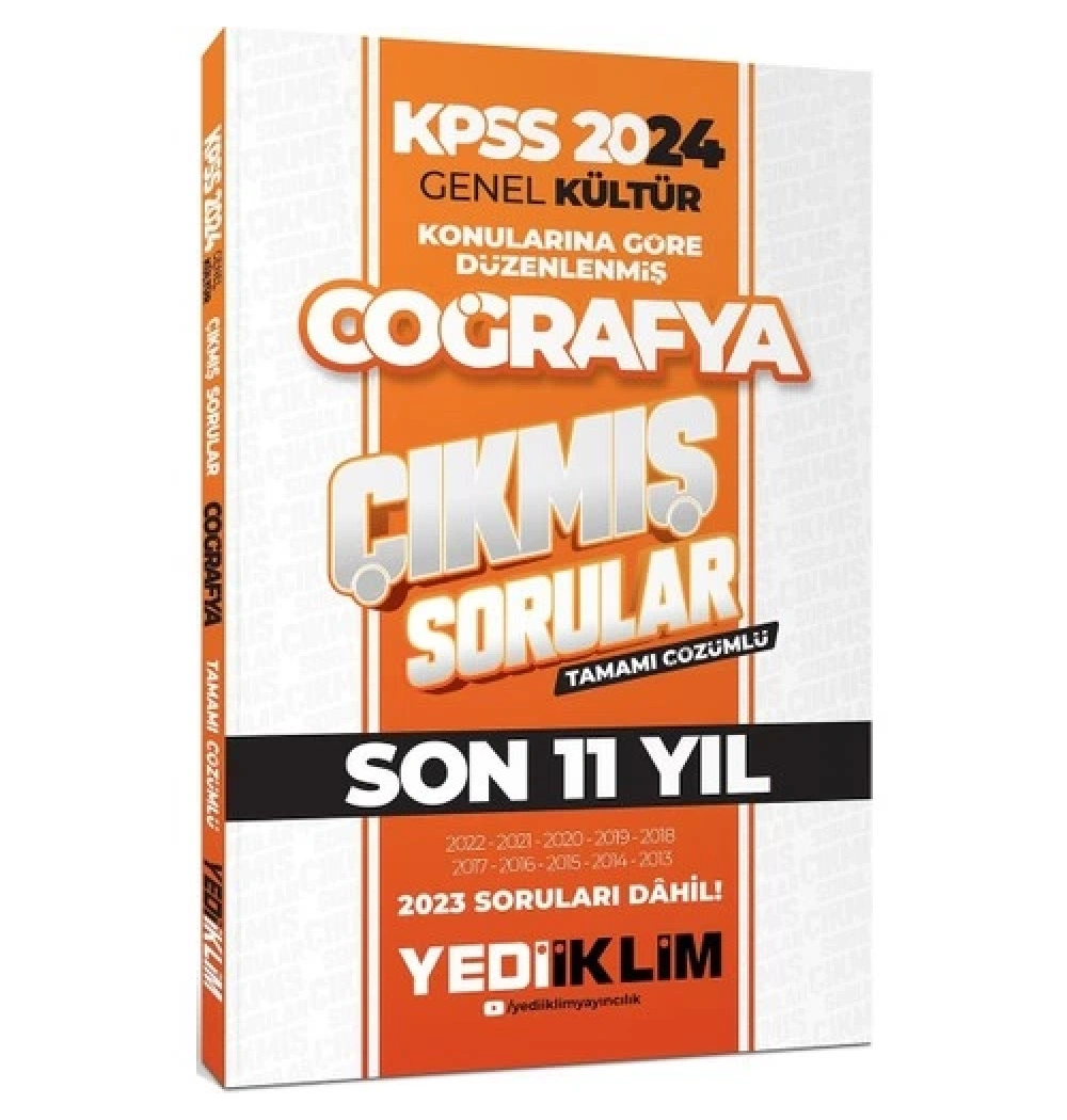 Kpss 2024 Gk 2013-2022 Coğrafya Çıkmış Sorular  Yediiklim