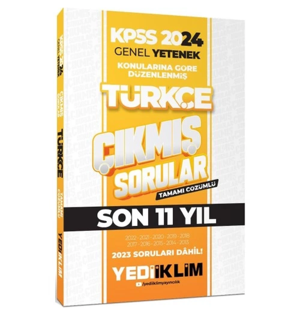 Kpss 2024 Gy 2013-2022 Türkçe Çıkmış Çözümlü Sorular  Yediiklim