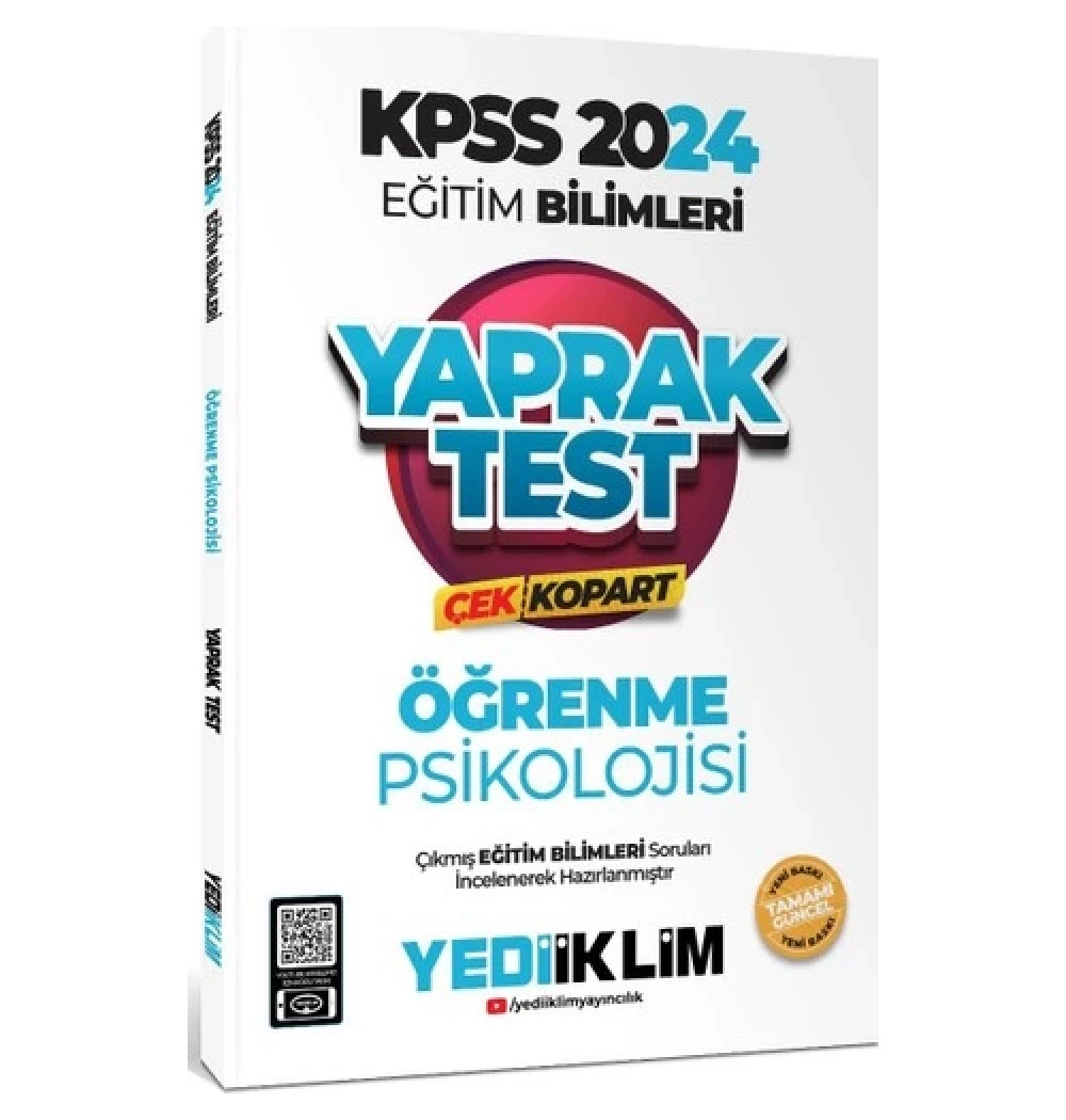 Kpss 2024 Eğitim Bilimleri Öğrenme Psikolojisi Yaprak Test  Yediiklim