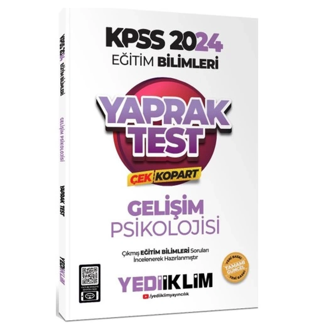 Kpss 2024 Eğitim Bilimleri Gelişim Psikolojisi Yaprak Test  Yediiklim