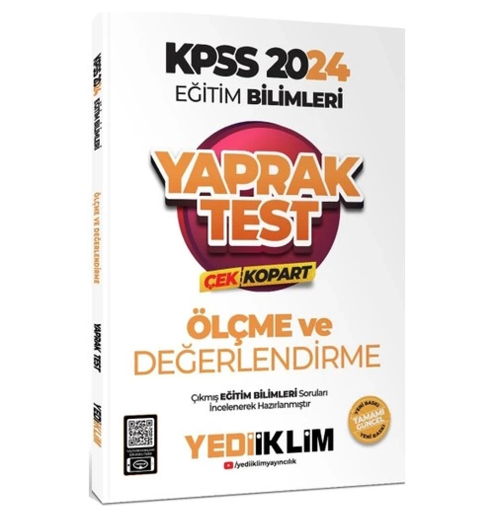 Kpss 2024 Eğitim Bilimleri Ölçme Değerlendirme Yaprak Test  Yediiklim