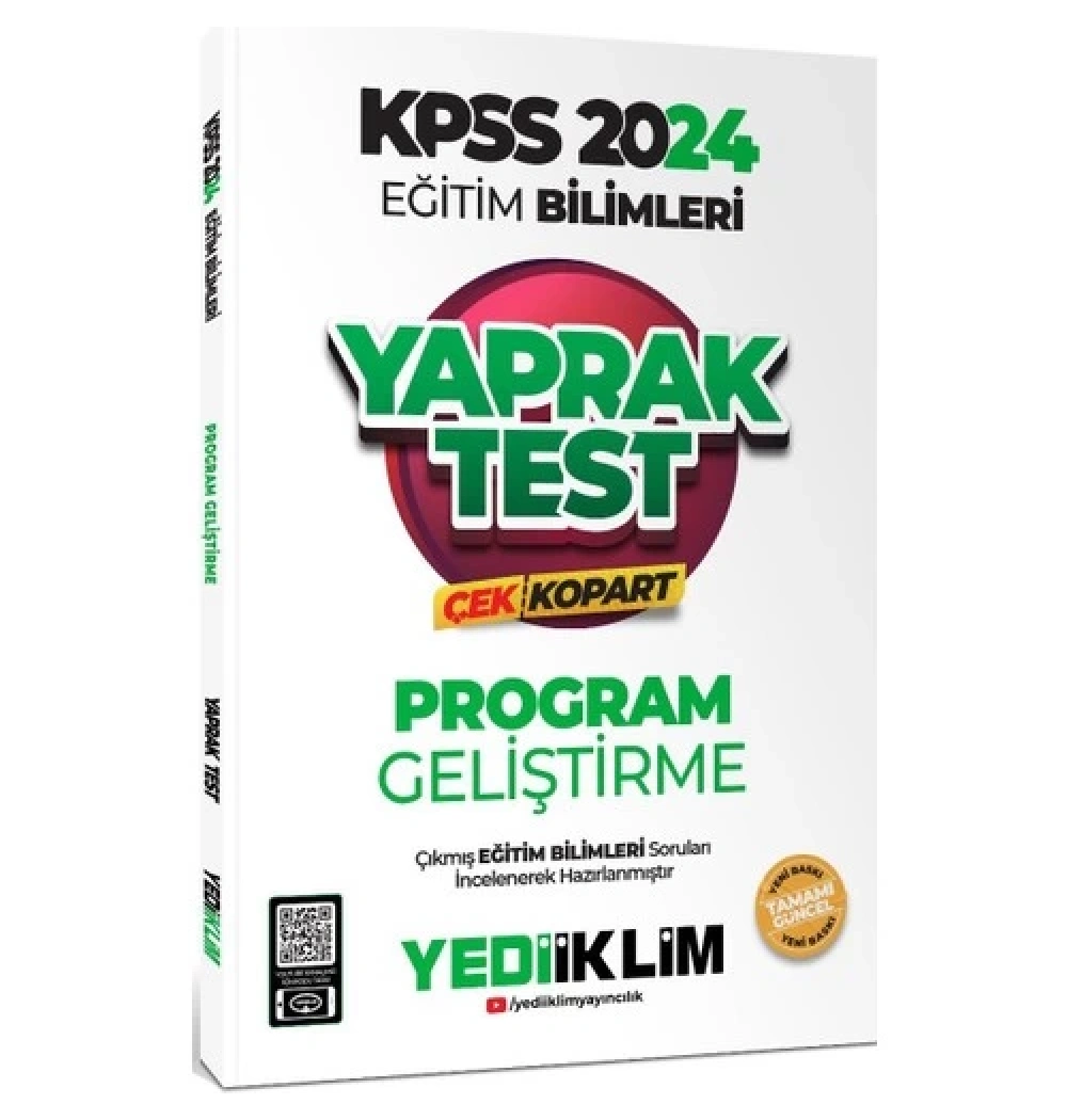 Kpss 2024 Eğitim Bilimleri Program Geliştirme Yaprak Test  Yediiklim