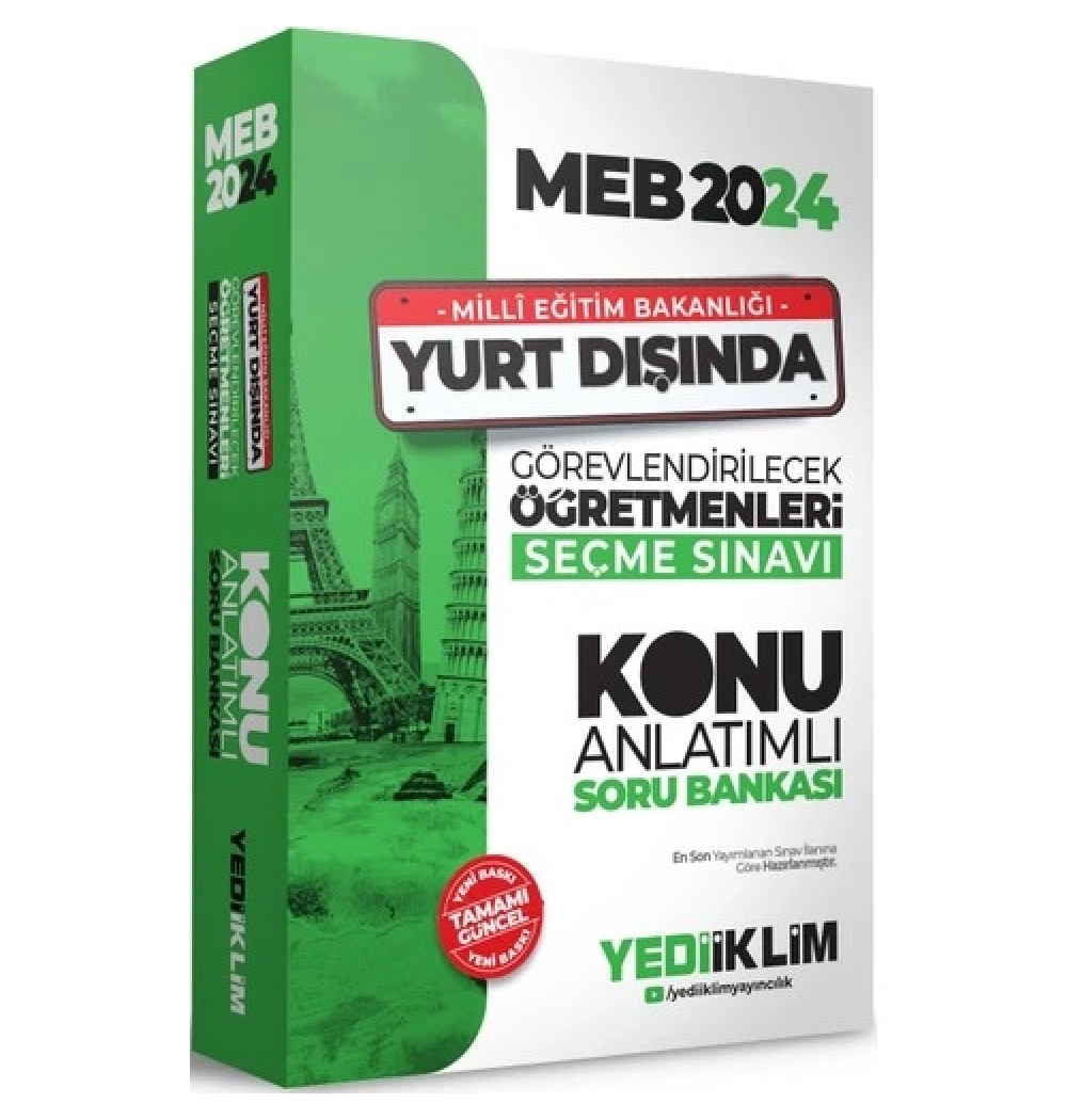2024 Meb Yurtdışı Öğretmenlieri Seçme Sınavı Konu Anlatım Soru Bankası  Yediiklim