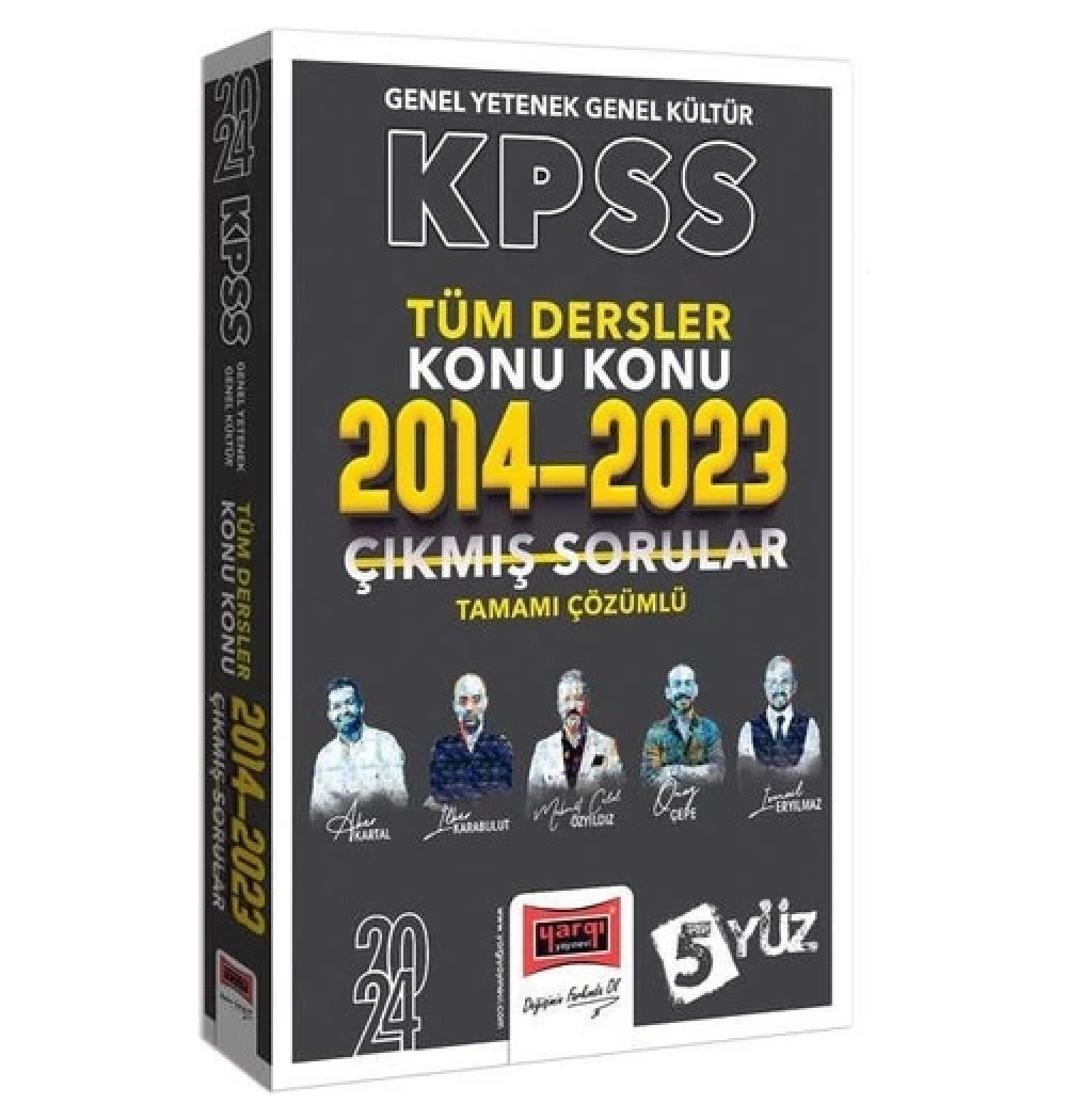 Yargı 2024 Kpss Gy Gk Tüm Dersler 2014-2023 Çıkmış Çözümlü Sorular
