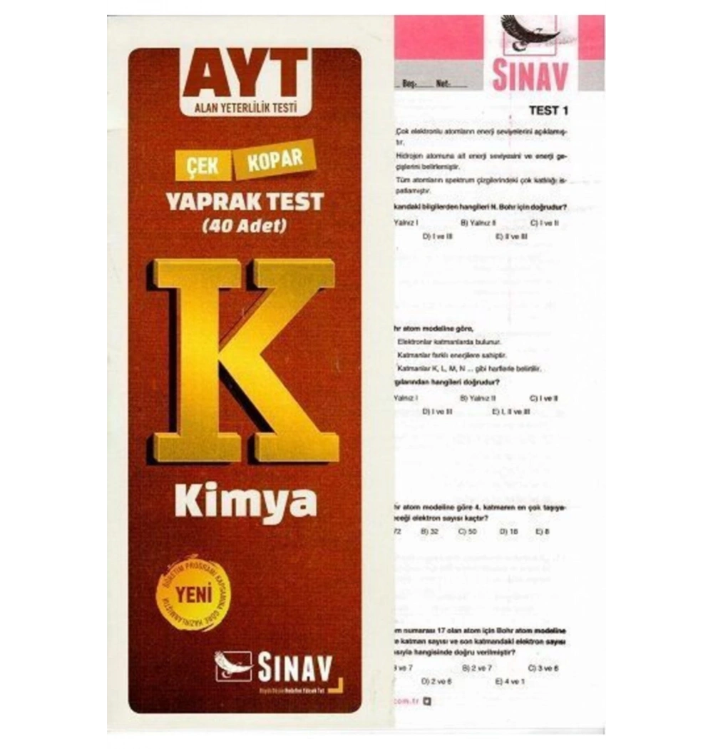 Ayt Kimya Yaprak Test   Sınav