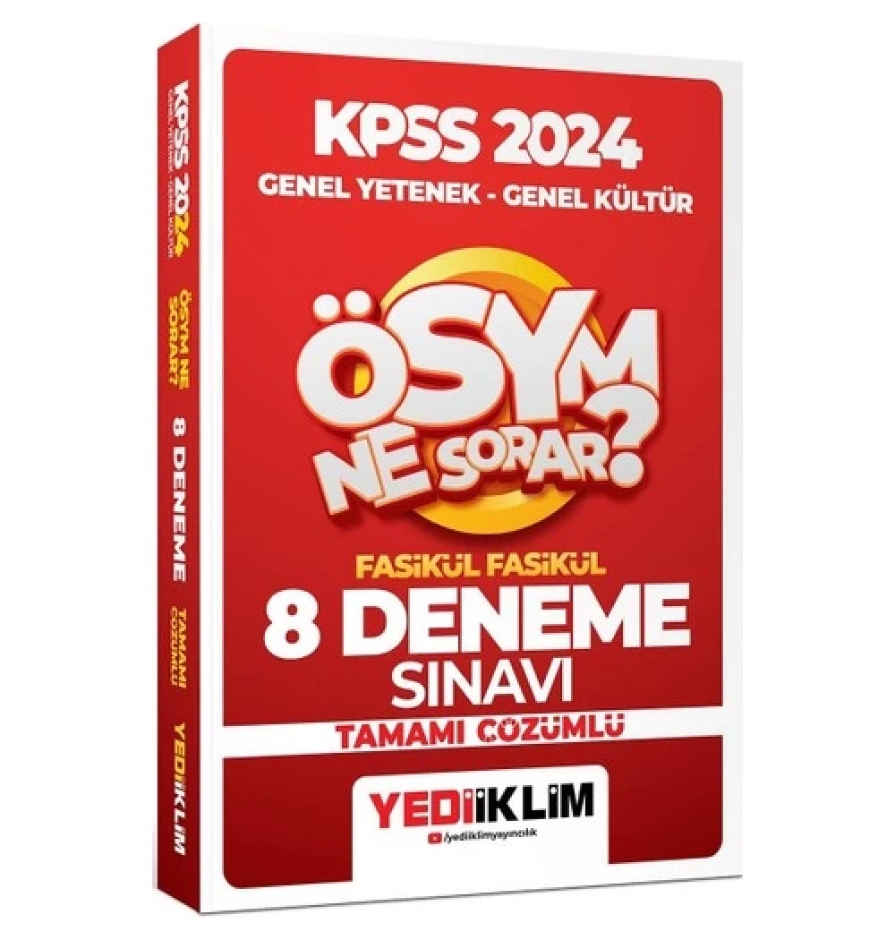 Kpss 2024 Gy Gk 8 Çözümlü Deneme  Yediiklim