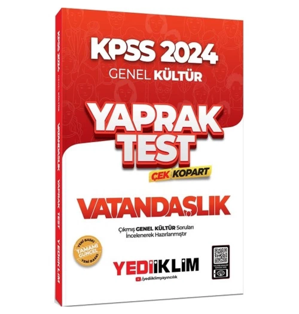 Kpss 2024 Gk Vatandaşlık Yaprak Test  Yediiklim