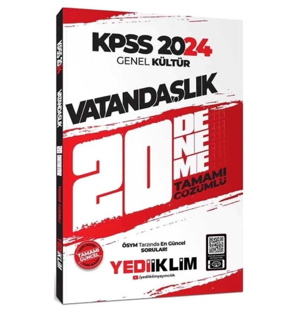 Kpss 2024 Gk Vatandaşlık 20 Çözümlü Deneme  Yediiklim