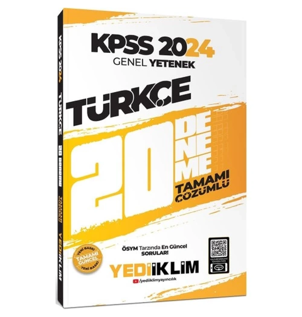 Kpss 2024 Gy Türkçe 20 Çözümlü Deneme  Yediiklim