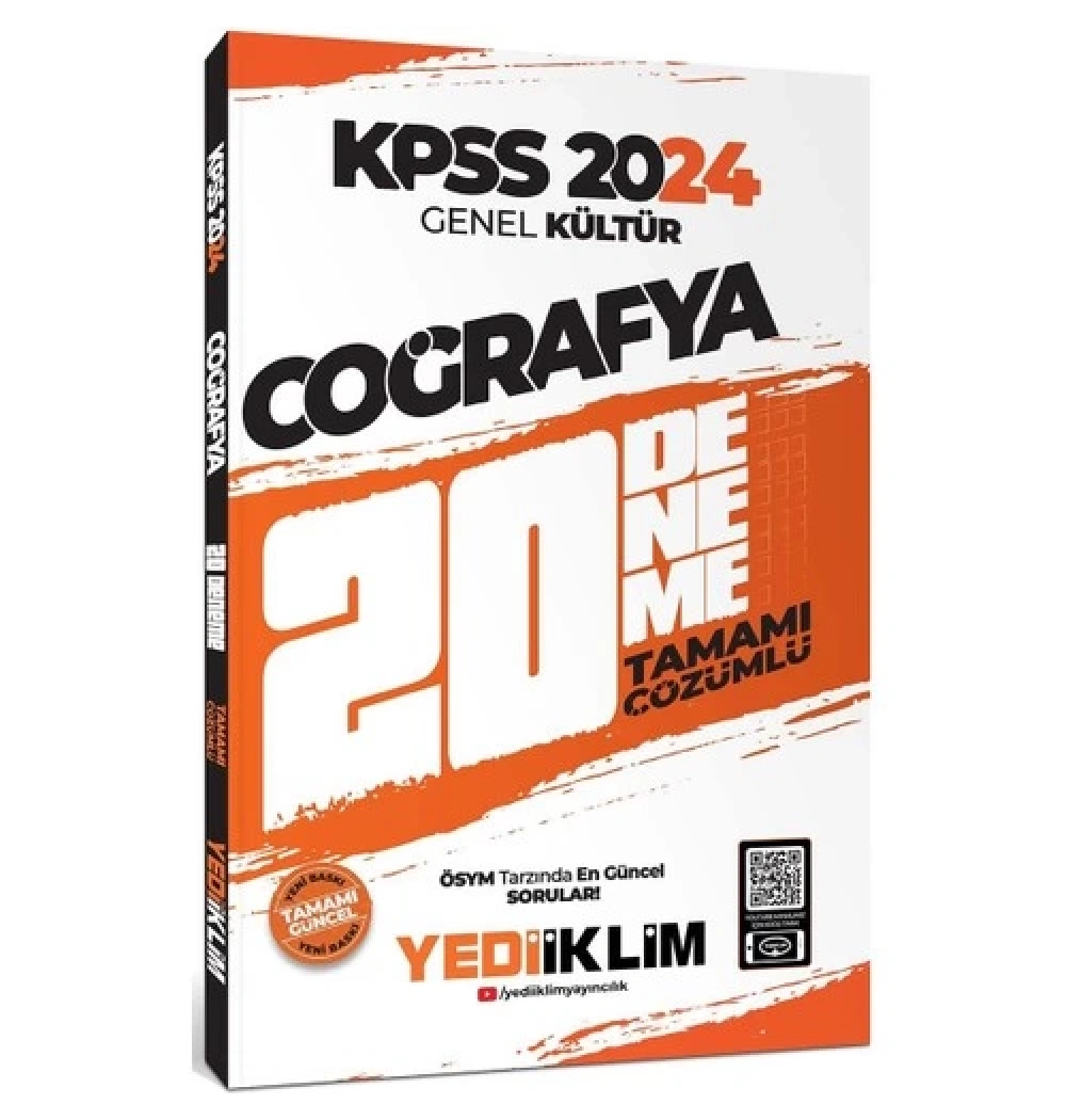 Kpss 2024 Coğrafya 20 Çözümlü Deneme  Yediiklim
