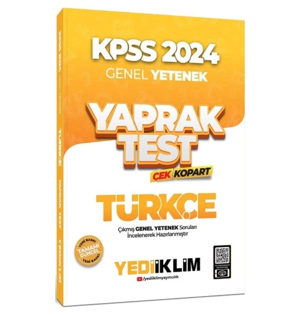 Kpss 2024 Gy Türkçe Yaprak Test  Yediiklim