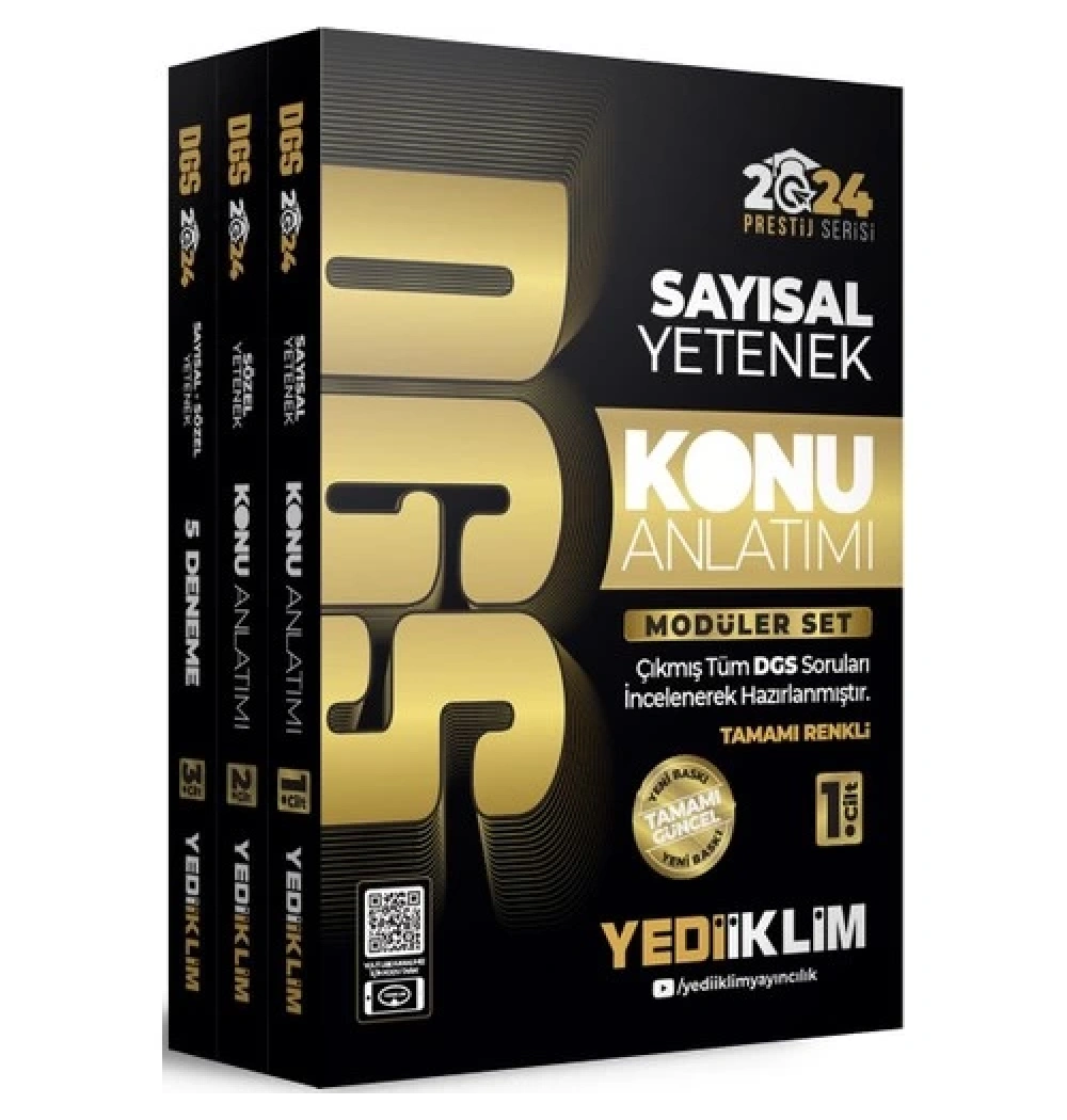 Dgs 2024 Sayısal Sözel Konu Anlatımlı 3 Lü Set  Yediiklim