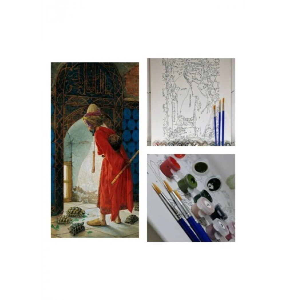 Sayılarla Boyama Seti 30X40 Cm Tuval  Kaplumbağa Terbiyecisi
