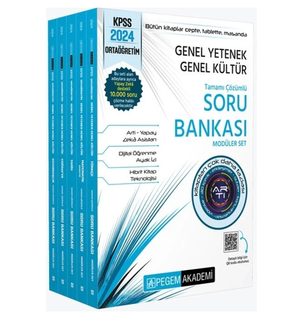 Pegem 2024 Kpss Ortaöğretim Gy Gk Çözümlü Soru Bankası Modüler Set 5 Li